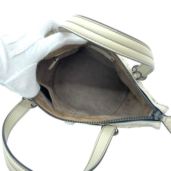 BOTTEGA VENETA White Leather Intrecciato Bag - Picture 15 of 16